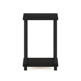 Furinno Simplistic 1-Tier End Side Night Stand/Bedside Table with Plastic Poles, Espresso/Black Furinno
