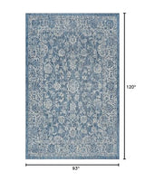 JONATHAN Y Weave Floral Indoor Outdoor Area Rug 8X10 Navy/Gray, Tela Bohemian Textured for Backyard, Patio, Porch, Easy-Cleaning, High Traffic, Pet-Friendly, Non-Shedding (SMB100B-8) JONATHAN Y