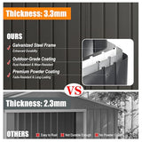 Domi 12x15FT Outdoor Metal Garage Shed, Extra Large Metal Carport with Lockable Double Hinged Doors, Heavy Duty Car Shelter for Car, Truck, Motorcycle and Lawn Equipment, Dark Grey domi outdoor living