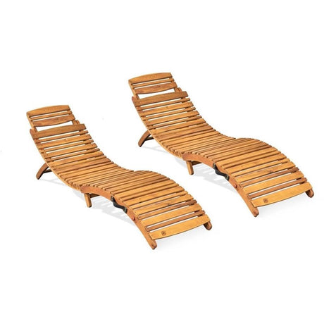 Christopher Knight Home Lahaina Wood Outdoor Chaise Lounge Set, 2-Pcs Set, Natural Yellow Christopher Knight Home