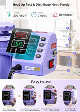 AKEYDIY Heat Press 8 in 1 Heat Press Machine 12x15 inch Swing Away T Shirt Pressing Machine with Digital Control, Multifunction Heat Press Transfer Sublimation Combo for T Shirts Mugs Hat Plate Cap AKEYDIY