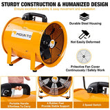 MOUNTO COMBO Heavy Duty Cylinder Fan with 25-foot Vinyl Hose (8inch) MOUNTO