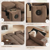 oaaktu ﻿ Large Size Convertible Sleeper Sofa Bed,Polka dot Velvet Pull Out Futon Couch with Storage handrails & Rotating Side Tables,Convertible Sofa Couch for Living Room,RV (Coffee) oaaktu