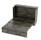 Bellemave Queen Murphy Bed, Cabinet Bed with Charging Station and 1 Large Storage Drawer, Farmhouse Murphy Cabinet with Foldable Panel, Noisy Free, for Guest Bedroom, Living Room, Rustic Gray Bellemave