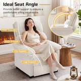 Korser Recliner Chair, Living Room Recliner Chairs for Adults, Small Recliners for Small Spaces, Upholstered Manual Reading Chair with Side Pockets, Nursery Chair for Living Room, Corduroy, Beige
