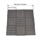 Domi Patio Deck Tiles, 12 x 12 inches Composite Interlocking Shed Floor, Four Slat Plastic Kennel Deck, 27 Pieces One Pack, Dark Grey domi outdoor living