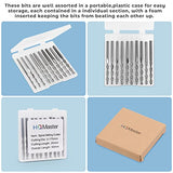 HQMaster CNC Router Bits 1/8" Shank CNC Bit End Mill Flat Nose Carbide Endmill Two Flute Spiral Upcut Milling Cutter Tool Set for Wood PVC MDF Hardwood 10Pcs (3.175mm, Total Length: 50mm) HQMaster