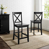 Crosley Furniture X-Back Bar Stool (Set of 2), 24-inch, Black Crosley Furniture