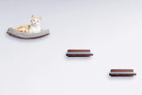 Kerwis Premium Cat Shelves – Cat Shelf in Walnut Brown with Replaceable Carpet with 2 Pine Wood Steps (3pcs). Sturdy Perches for Wall for Lounging and Playing, Cat Hammock Bed Furniture for Cats Kerwis