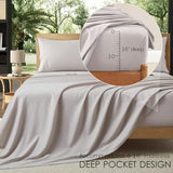OnlySet 4Pcs Organic Linen Sheets Full Size, 100% French Linen from Normandy, Breathable Natural Linen Full Sheet Set with 16 Inch Deep Pocket, 1 Flat Sheet, 1 Fitted Sheet, 2 Pillowcases OnlySet
