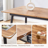 Rejeke 59"-75" Extendable Dining Table Set for 8,Wood Dining Room Table Set for 8,Mid Century Rectangular Kitchen Table with 8 Upholstered Chairs (Easy Assembly,Space-Saving) Rejeke