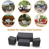 STARTWO Outdoor Furniture Cover Waterproof, Patio Furniture Covers 4 Piece Set, Heavy Duty 500D Patio Furniture Set Cover for Chairs, Couch, Table Coffee, Black STARTWO