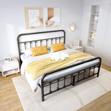 Vengarus Metal Bed Frame,Full Size Bed Frame with Headboard,Structurally Stable, Heavy Duty Steel Slat Supported,Under Bed Storage,No Box Spring Needed,14 Inch,Black Vengarus