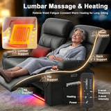 Aotolo Power Reclining Loveseat with Massage & Heat,Wall Hugger Loveseat Recliner with LED Lights,USB & Type-C Ports, Ideal for RV, Home Theater and Living Room,Black,2 Seats