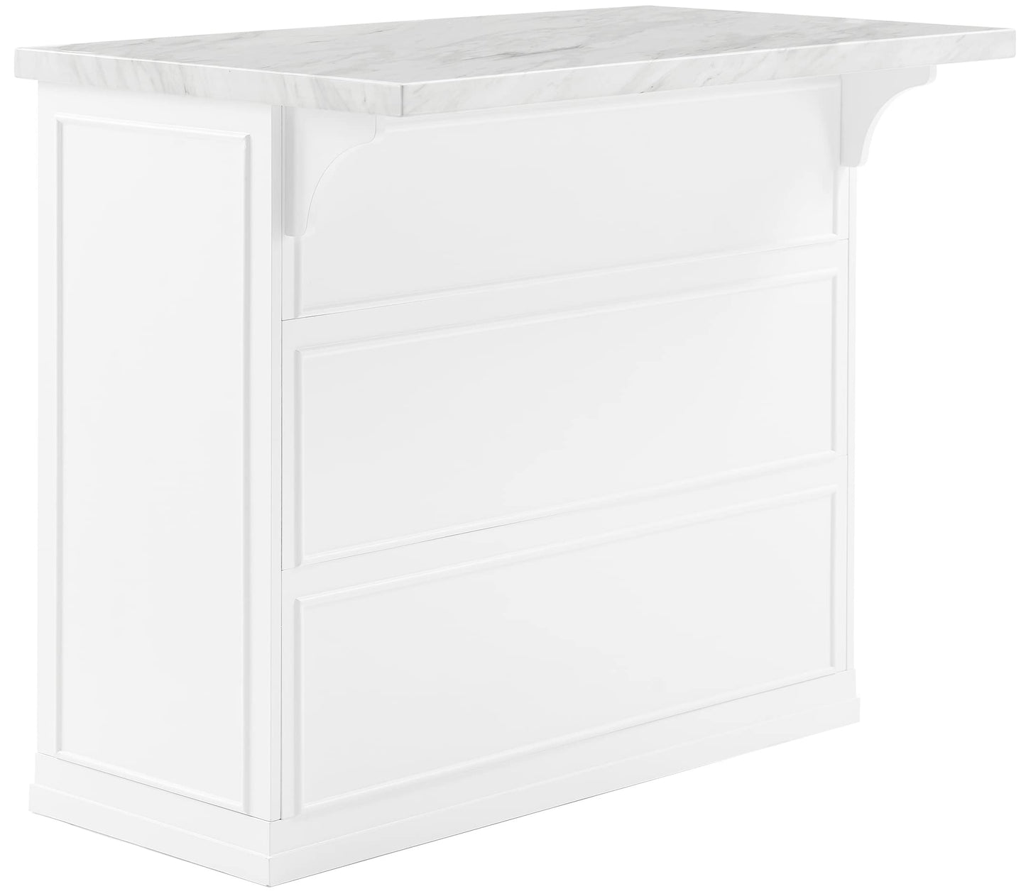 Crosley Furniture Cutler Kitchen Island with Faux Marble Top, White