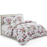 Marina Decoration Ultra Soft Silky Zipper Rich Printed Rayon Derived from Bamboo All Season 2 Pieces Duvet Cover Set with 1 Pillowcase, Pink Light Floral Pattern Twin/Single Size Marina Decoration