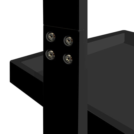 eHemco Modern 5 Tier Leaning Wall Ladder Bookshelf Organizer, Storage Rack, 70 Inches, Black eHemco