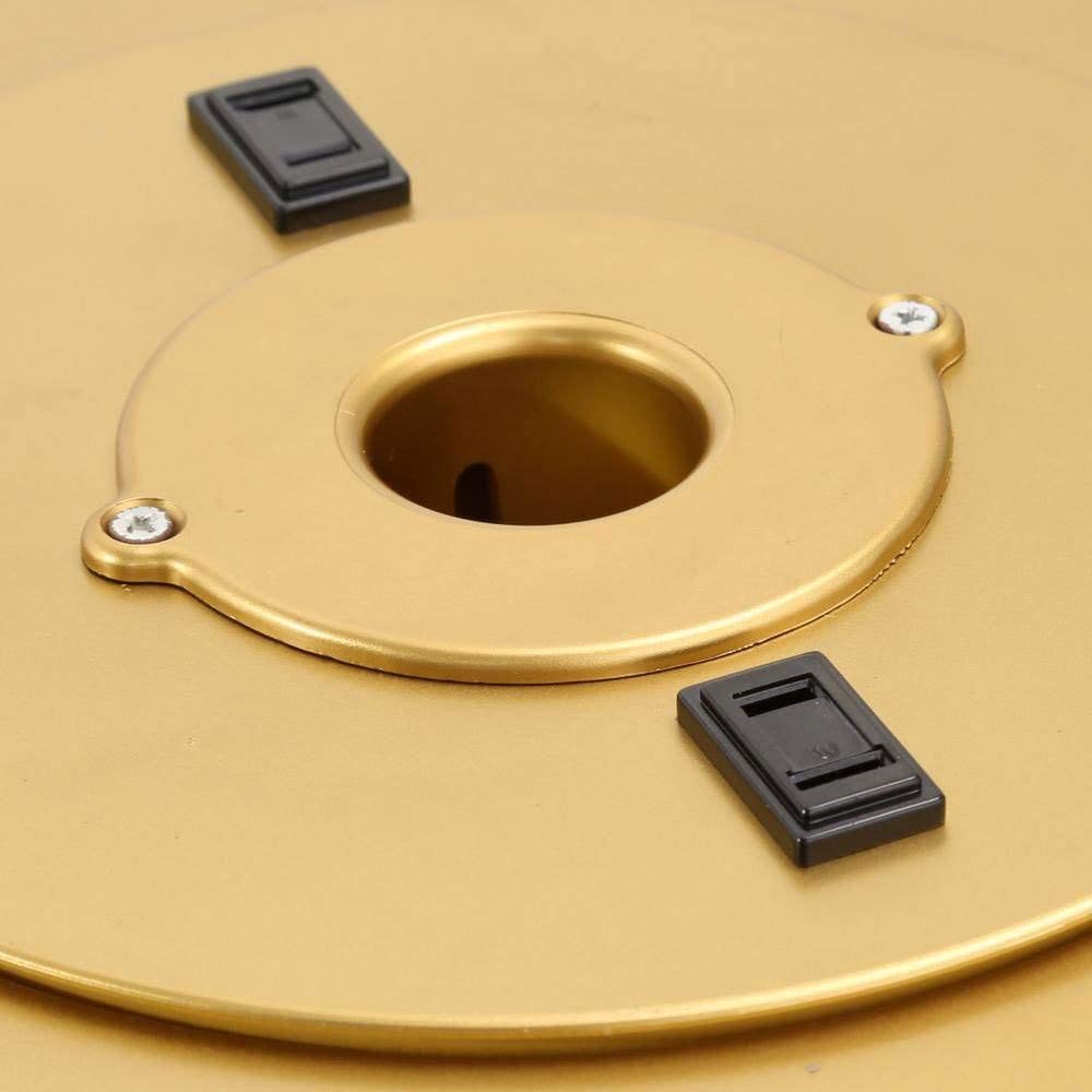 Home Heritage Electric 360 Degree Rotating Artificial Holiday Tree Metal Stand for Trees up to 9 Feet Tall with Power Button, Gold (2 Pack) Home Heritage