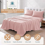 Casa Platino Queen Sheet Set, 4 Piece Pre-Washed Bed Sheets for Queen Size Bed, Ultra Soft Brushed Microfiber Sheets, Deep Pocket up to 15", Hotel Luxury Bedding, Fade Resistant & Cozy – Sepia Rose Casa Platino