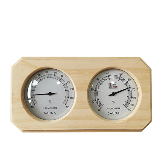 YoShin Sauna Fahrenheit Thermometer, 2 in 1 Indoor Thermometer Hygrometer, Wooden Sauna Room Accessories for Any Barrel or Infrared or Steam Saunas