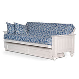 White Cottage Storage Drawers Wooden Futon Frame - Full Nirvana Futons