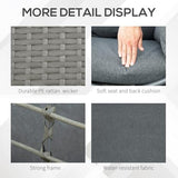 Outsunny Wicker Egg Chair, 360 Rotating Indoor Outdoor Boho Basket Seat with Cushion and Pillows for Backyard, Porch, Patio, Garden, Handwoven All-Weather PE Rattan, Steel Frame, Gray Outsunny