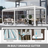 Domi Louvered Pergola 10X20FT, Aluminum Pergola with Adjustable Roof, Aluminum Frame, Efficient Drainage System, Outdoor Pergola for Patio, Deck, Garden, White domi outdoor living