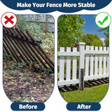 Fixmend Fence Post Repair Kit, Heavy Duty Fence Post Anchor, 2 Pack Fence Post Stakes Ground Spike for Repairing Tilted or Broken Wooden Posts Fixmend