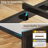 Rolanstar Bed Frame King Size with Charging Station and LED Lights, PU Leather Headboard with Storage Shelves, Heavy Duty Metal Slats, No Box Spring Need, Noise Free, Easy Assembly, Black Rolanstar