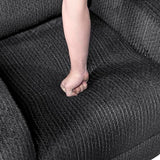Lexicon Manual Recliner Chair, Textured Microfiber Reclining Chair, Wall Hugger, Track Arms, Magazine Pockets, Manual Recliner for Living Room/Office/Apartment, Easy Assembly, Dark Gray