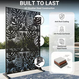 Metal Privacy Screen Outdoor – 72in Decorative Laser Cut Steel Garden Divider Panel with Tropical Leaf Design, Weatherproof Freestanding Modern Privacy Fence for Patio, Deck, Backyard & Balcony TALLYVER