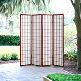Liveasy Furniture 4 Panels Room Divider Privacy Screen Shoji Divider 6ft High Japanese Style Privacy Room Divider (Cherry, 4 Panels) Liveasy Furniture