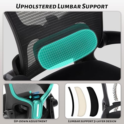 500LBS Ergonomic Drafting Chair Tall Office Chair for Counter Height or Standing Desk, Executive High Office Chairs with W-Shaped Thick Seat Cushion, Footrest Ring & Breathable Fabric, Black Sofetura