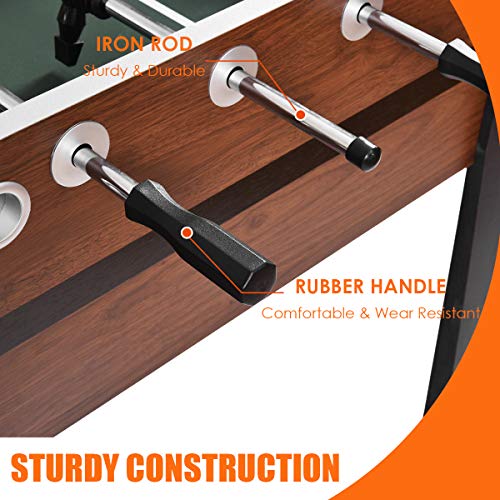 GYMAX Foosball Table, 54” Full Sized Soccer Game Table with 2 Footballs, Game Tables for Game Room Adults Kids Family Night GYMAX