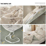HighBuy Boho Floral Duvet Cover Full Cotton Aesthetic Bedding Set,Comforter Cover 3 Piece,Reversible Green Garden Lightweight,Soft,Zipper Closure,Breathable,All Season HighBuy