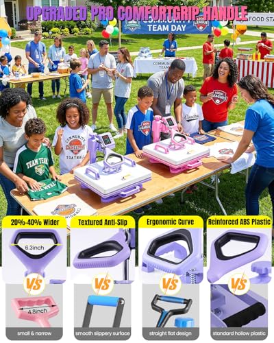 15x15 Heat Press Machine for T Shirts with 30oz Tumbler Press 8-in-1 Slide Out Easy Loading Heat Transfer with Dual-Tube Heating & 4-Zone PID Temp Controller for Quick & Even Heat on Hat Cap Mug Plate Whubefy