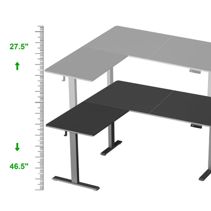 ExaDesk Upgrade Version 63 * 55 inch L Shaped Electric Adjustable Height Standing Desk, Corner Stand Up Desk, Sit Stand Computer L Desk for Gaming - WoodArtSupply