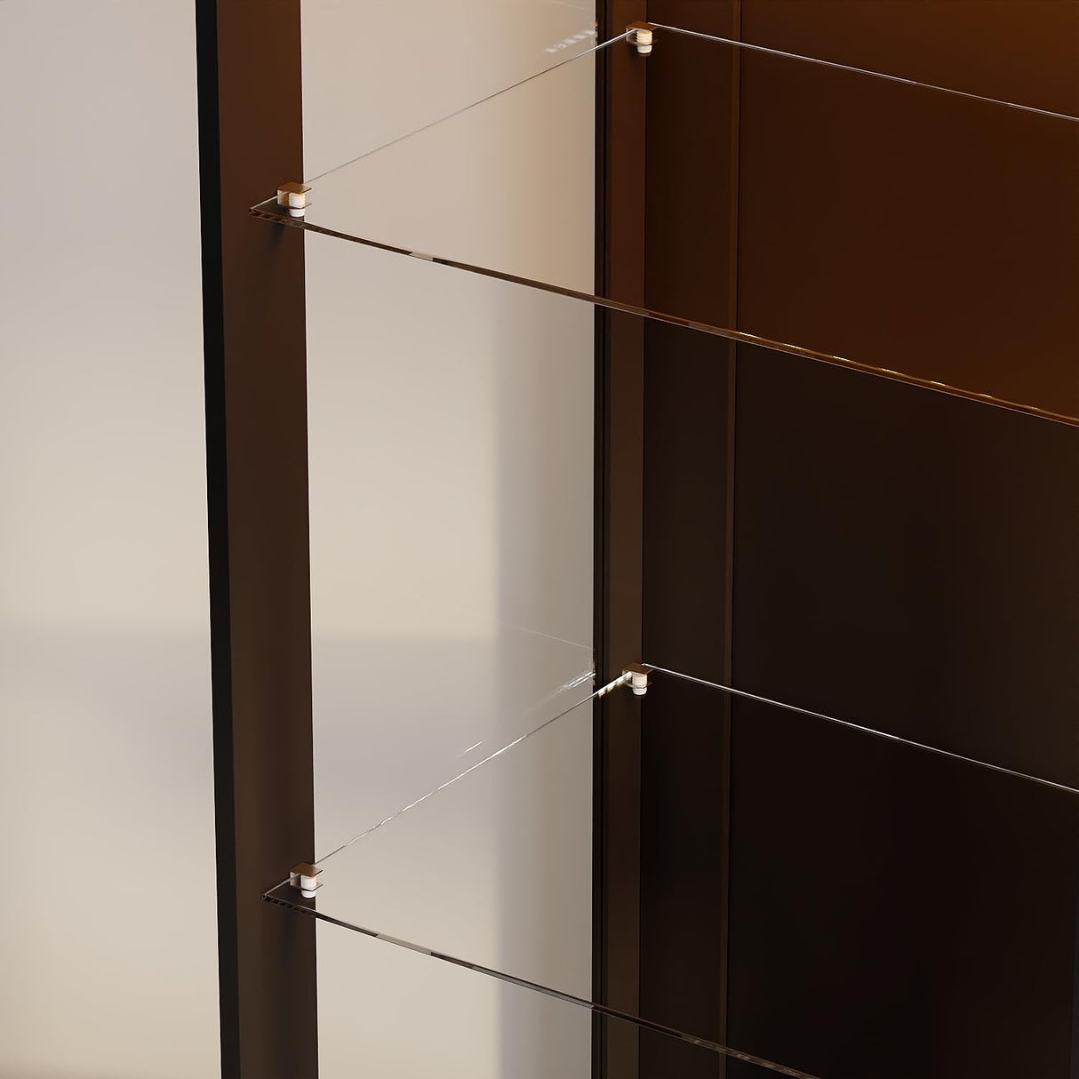 Timechee Large Glass LED Book Shelf, Tall Black Bookcase Storage Cabinet with Tempered Glass Doors and Shelves, Lighted Display Cabinet for Collections, Modern Wide Bookshelf for Living Room, Bedroom Timechee