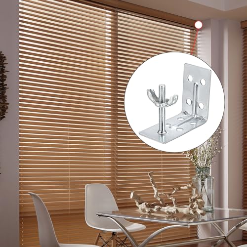 Sumnacon Shade L Brackets 8 Pcs Mounting L Bracket with Wingnut for Woven Wood Bamboo Roman Shade Metal L Shade Brackets for Inside,Ceiling or Wall Mount Silver L Blind Brackets for Home Sumnacon