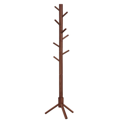 VASAGLE Solid Wood Coat Rack, Free Standing Coat Rack, Tree-Shaped Coat Rack with 8 Hooks, 3 Height Options, for Clothes, Hats, Bags, for Living - WoodArtSupply