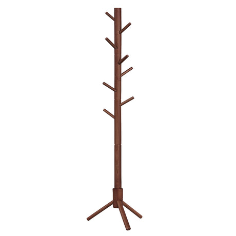 VASAGLE Solid Wood Coat Rack, Free Standing Coat Rack, Tree-Shaped Coat Rack with 8 Hooks, 3 Height Options, for Clothes, Hats, Bags, for Living VASAGLE