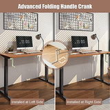 Tangkula Hand Crank Stand Up Desk Frame, Manual Height Adjustable Standing Workstation with Foldable Crank Handle, Cable Management Tray, Headphone Hook, Ergonomic Sit Stand Desk Frame for Home Office Tangkula