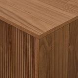 Walker Edison Walton Modern Fluted-Door Low Stand for TVs up to 80 Inches, 70 x 15.75 x 16 inches, Mocha Walker Edison