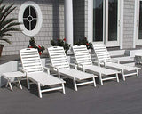 POLYWOOD NCC2280TE Nautical Arms Chaise, Teak