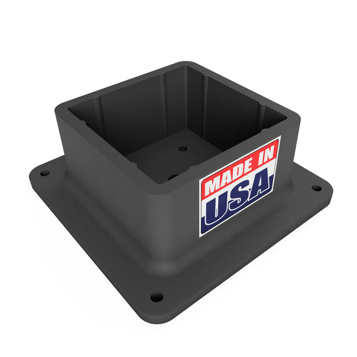 USA-Made 4x4 Post Base Bracket Anchor – Never Rust or Stain - Durable Plastic Deck Post Skirt Flange Cover for Wood Posts - Strong Handrail Base, Brackets, and Anchor Support (1 Pack) bullke