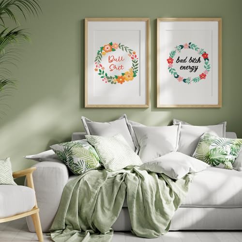 Louise Maelys Funny Embroidery Kits for Beginners,Cross Stitch Kit with Adults,DIY Arts Craft with Flower Wreath Pattern,Including Cloth,Hoop,Instructions and Threads
