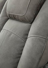 Signature Design by Ashley Next-Gen DuraPella Modern Faux Leather Power Reclining Sofa with Adjustable Headrest, Gray Signature Design by Ashley