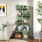 LITTLE TREE Small Corner Shelf, Modern 5-Tier Wall Corner Bookshelf, Stylish Bookcase Storage Rack for Small Space, Living Room, Bedroom LITTLE TREE