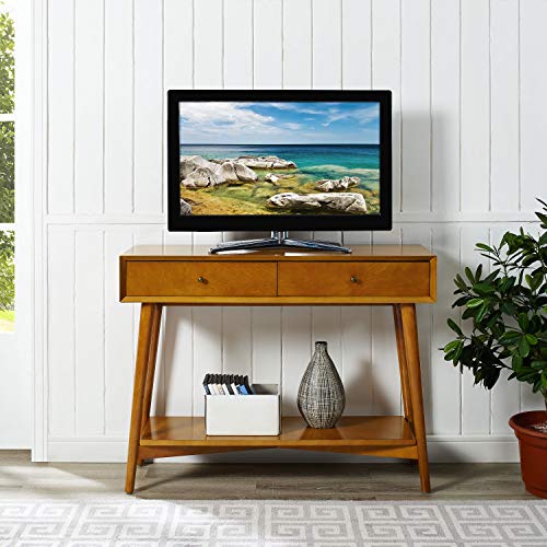 Crosley Furniture Landon Sofa Console Table with Drawers and Shelf for Hall, Entryway, or Living Room, Acorn Crosley Furniture