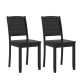 Giantex Wood Dining Chairs Set of 2, Modern Kitchen Chairs w/Rubber Wood Legs, Curved Backrest, Farmhouse Diner Chairs, Wooden Armless Side Chairs for Home Dining, Restaurant, Load 400 LBS, Black Giantex